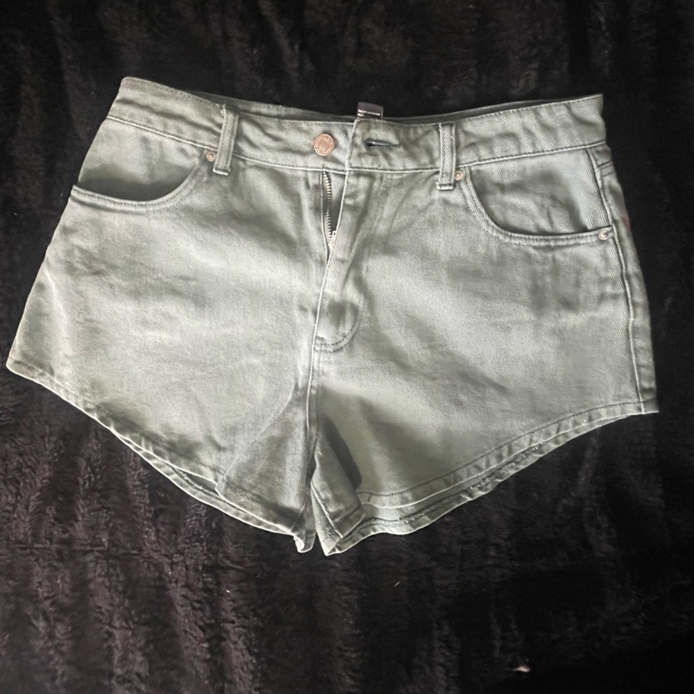 Women's Teal Green Denim Shorts. Size Large